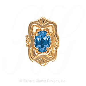 GS459 BT - 14 Karat Gold Blue Topaz Slide 